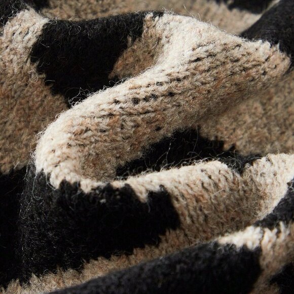 Multicolor Casual Women's Single Breasted V-Neck Leopard Print Knit sweater Vest - Picture 8 of 10